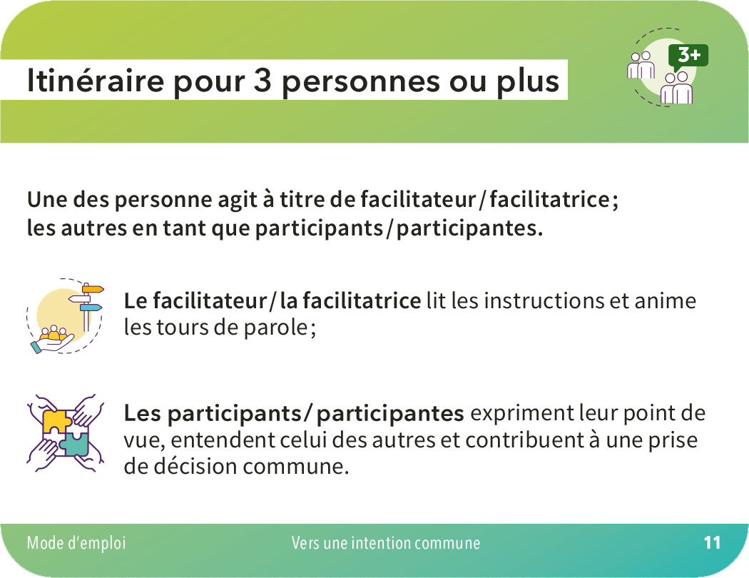 Itinéraire pour 3 personnes ou plus